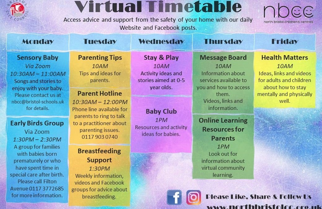 Updates to our Virtual Timetable from Next Week